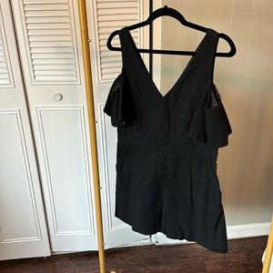Black cold shoulder romper